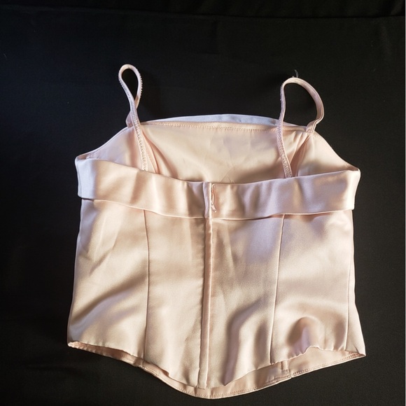 Alfred Angelo Cropped Pink Spaghetti Strap Tank Top - Picture 2 of 6